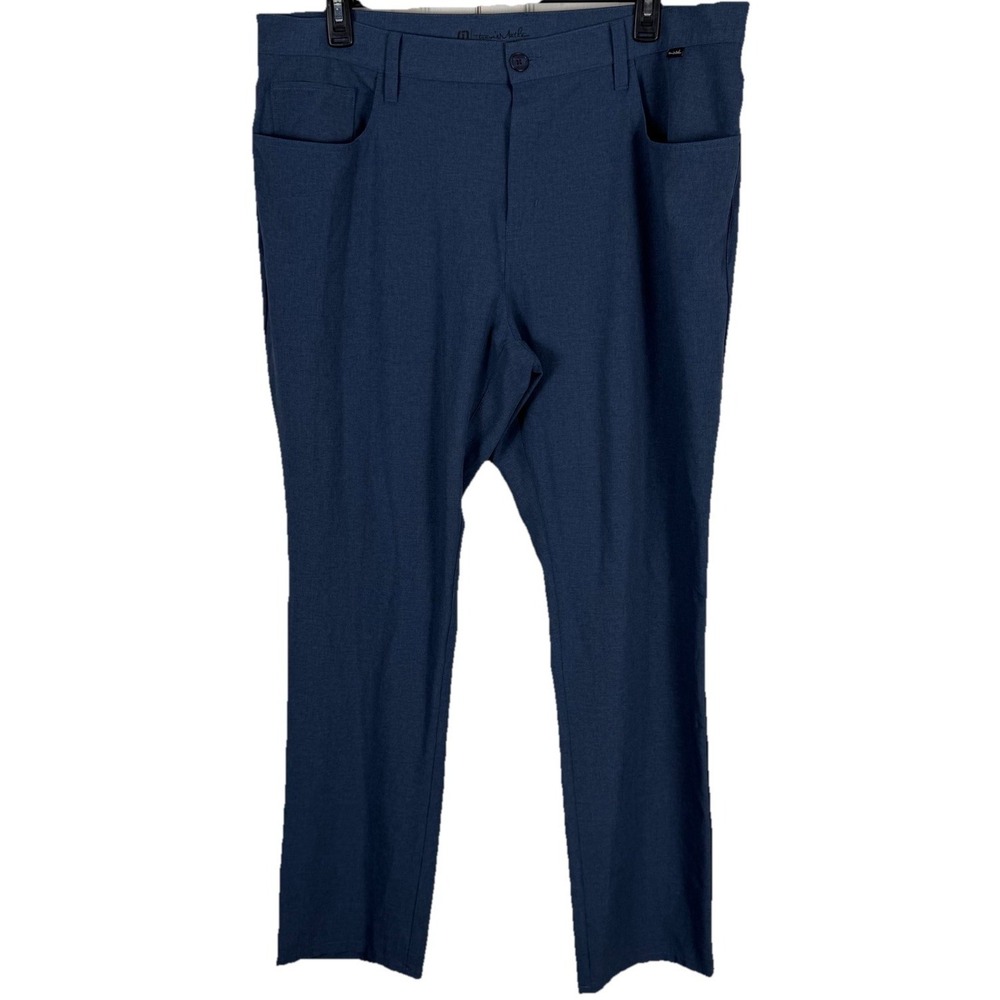 Travis Mathew Pants Mens 40x32 Heathered Blue Open to Close 5 Pocket Performance